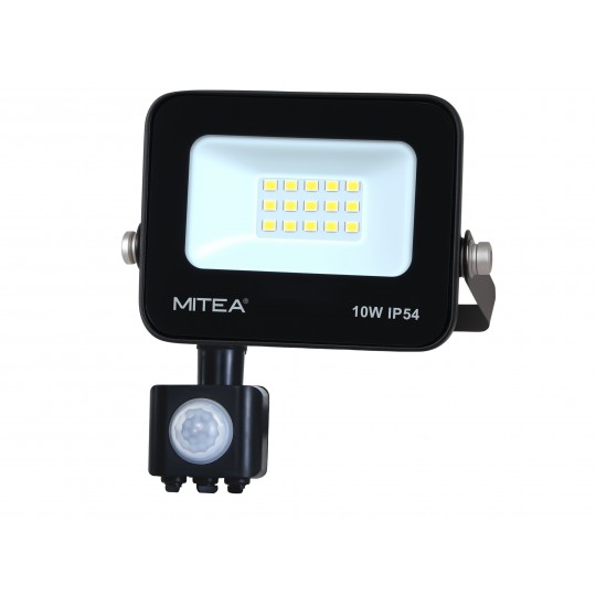Reflektor LED CRNI smd  10W sa senzorom  M490010- RLS  IP54  6500K 800 (lm)  Mitea — slika 1