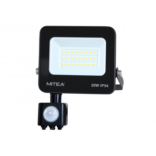 Reflektor LED CRNI smd  20W sa senzorom  M490020- RLS  IP54  6500K 1600 (lm)  Mitea — slika 1