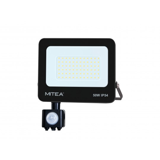 Reflektor LED CRNI smd  50W sa senzorom  M490050- RLS  IP54  6500K 4000 (lm)  Mitea — slika 1