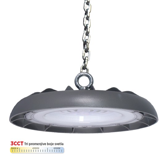 Svjetiljka UFO LED M460100-S6-CCT 100W 3CCT 3000/4000/6500K siva IP65 6KV — slika 3