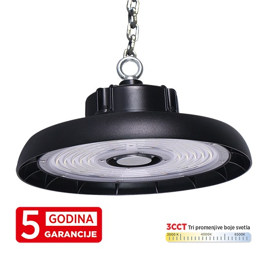 Svjetiljka UFO LED M460150-C5-CCT 150W 3CCT 3000/4000/6500K crna IP65 4KV  5Y Mitea — slika 1