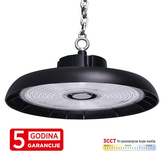 Svjetiljka UFO LED M460200-C5-CCT 200W 3CCT 3000/4000/6500K crna IP65 4KV 5Y Mitea — slika 1