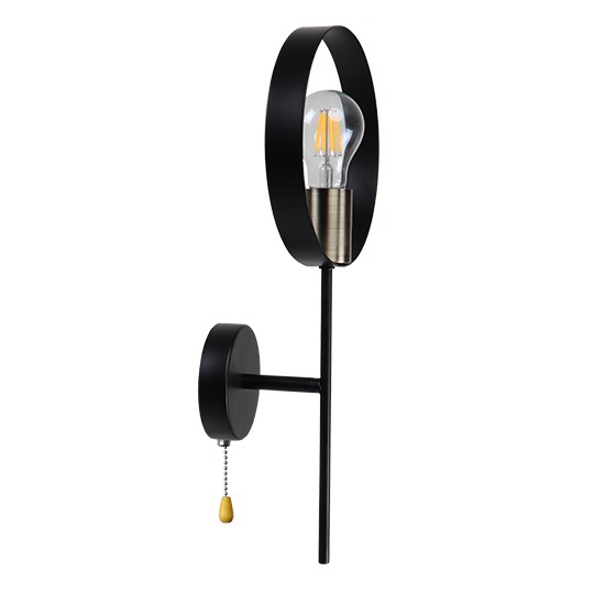 Lampa zidna M11075-1Z crna 1xE27 Max.60W sa potez. prekidačem 220V Mitea Lighting — slika 1
