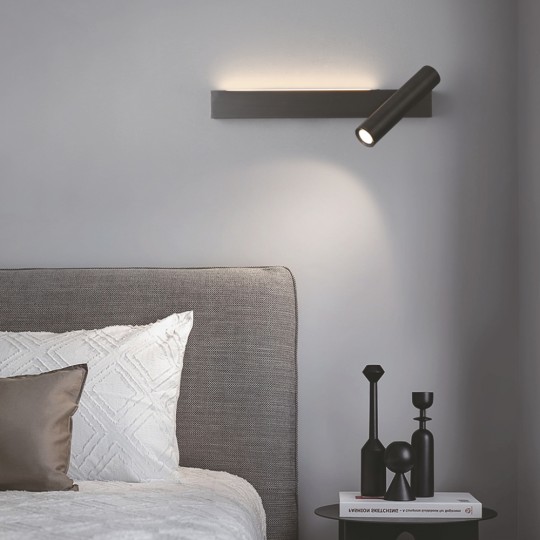 Lampa LED zidna M10924-1Z B crna 4+5W 3000K podesivi ugao — slika 2