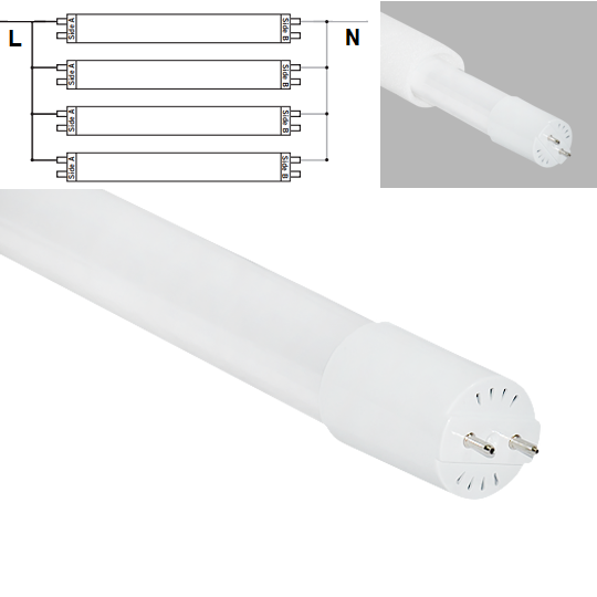 Cijev LED  18W S T8  sa duplim krajem 6500K 1800lm 230 V Mitea120cm — slika 2
