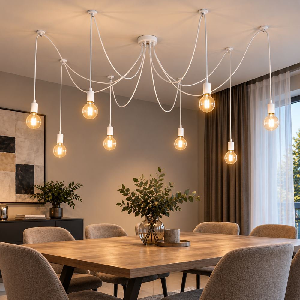 Luster visilica pauk bijeli M11066-8 8xE27 — slika 1