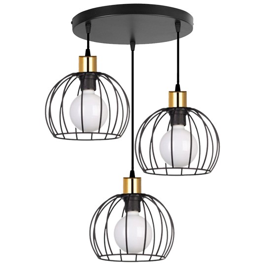 Luster visilica M019-3R  3x27 crna zičana   220v 1000 mm — slika 1