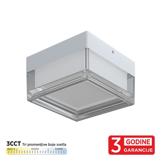 Lampa plafonska kocka M205750 9W 3CCT DIP switch 2800/4000/6000K bijela IP65 LED 3Y — slika 1
