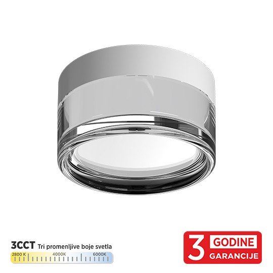 Lampa plafonska vanjska  okrugla M205752 9W 3CCT DIP switch 2800/4000/6000K bijela IP65 LED 3Y — slika 1