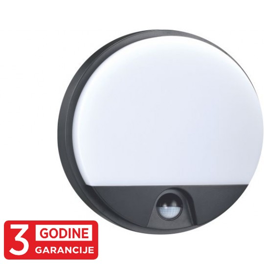 Plafonjera LED vanjska M272-73B-S 15W IP54 LED crna  sa IR senzorom pokreta 3Y Mitea Lighting — slika 2