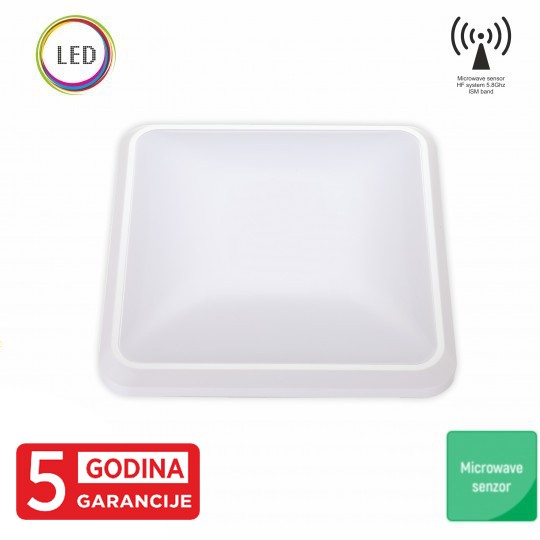 Plafonjera LED sa microwave senzorom pokreta M271-B  BIJELA  12W IP20 kvadratna — slika 3