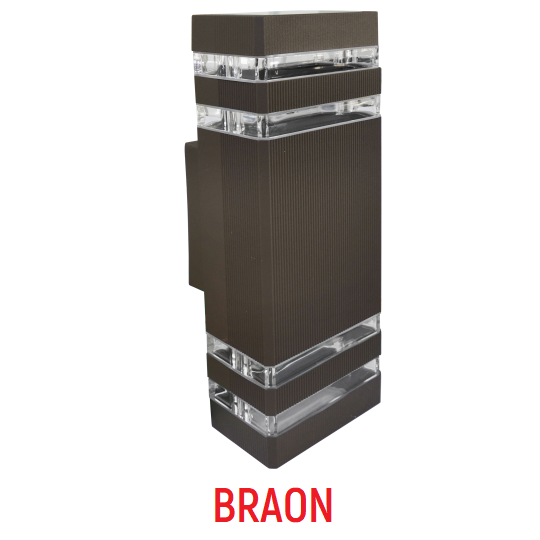 Lampa zidna M035 B BRAON dva reda 2xGU10 max.35W zidna lampa IP44 Mitea Lighting — slika 3