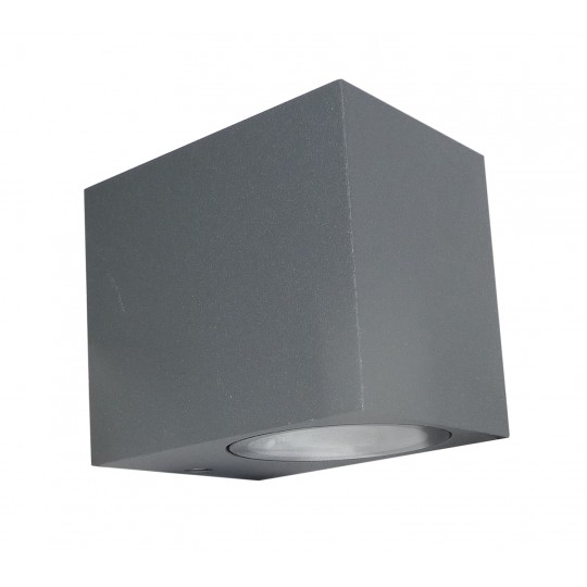 Lampa Zidna bastenska SIVA ANTRACIT  M952021 1XGU10 kocka  IP44  DIM:92mmx65mmx78mm Mitea — slika 1