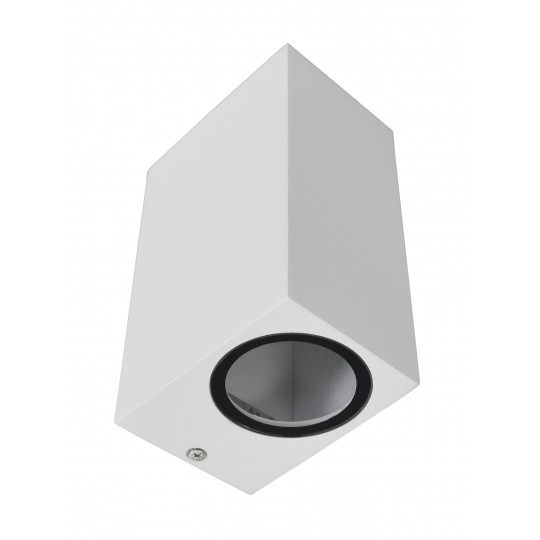 Lampa zidna baštenska bijela M952020 2xGU10 kocka IP44 150x90x65 mm  Mitea — slika 1