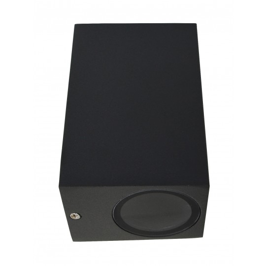 Lampa Zidna bastenska CRNA  M952020 2XGU10 kocka  IP44  DIM:150mmx90mmx65mm   Mitea — slika 1
