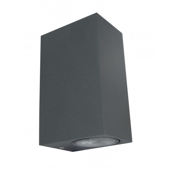 Lampa Zidna bastenska ANTRACIT SIVA  M952020 2XGU10 kocka  IP44  DIM:150mmx90mmx65mm   Mitea — slika 1