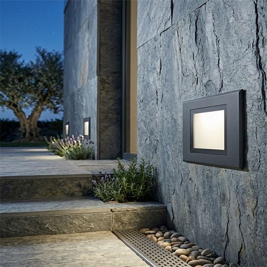 Lampa spoljna ugradna  kvadrat M953011  crna  3W 4000K LED Mitea Lighting — slika 3