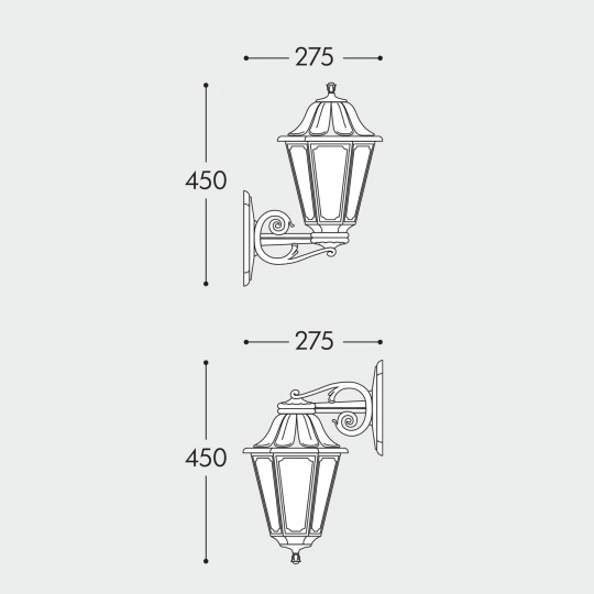 Lampa zidna vanjska S BISSO/ANNAIP55 1xE27  Crna  Fumagalli  900130 — slika 2