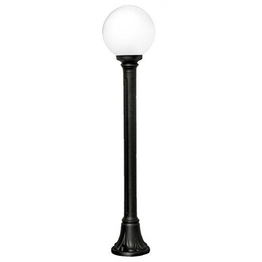 Lampa stubna spoljna MIZAR/G250 crna /kugla  IP55 1xE27 filament LED 6W 2700K Fumagalli 
 Ø250 x H1000mm — slika 2