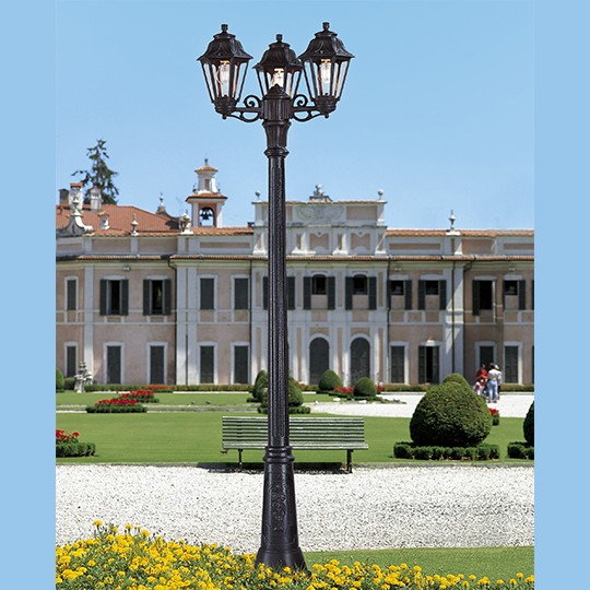 Lampa stubna spoljna S GIGI/BISSO/ANNA 3L crna  Fumagalli IP55 3xE27  Ø245mm x W560 x H2090mm — slika 1