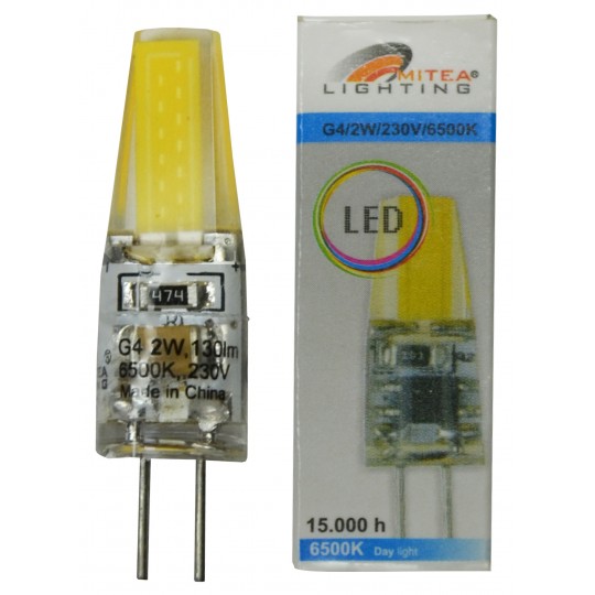 Sijalica LED G4 230V  2W 6500K Mitea 130Lm Silikonska  Dim: 9,6mm x H35mm — slika 3