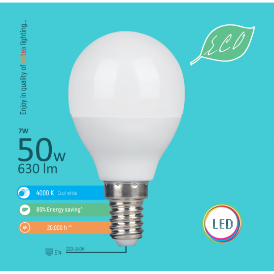 Sijalica LED E14 7W  G45 4000K ECO 220-240V — slika 1