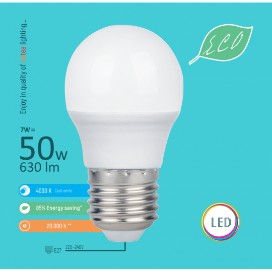 Sijalica E27 7W G45 ECO 4000K 220-240V — slika 1