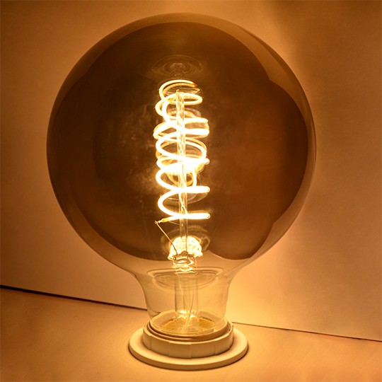 Sijalica LED filament dimabilna E27 4W G125 2200K SMOKY — slika 2