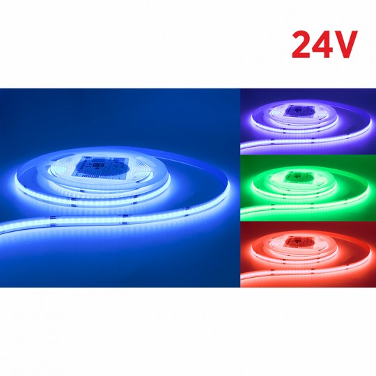 Traka Led RGB Cob MLH-2835 14W/1m 24V  (GRB) IP22 5m kotur COB2110 10mm  576 LED/1m — slika 1