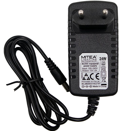 Napajanje za LED trake IP20 12V/24W  2A 1,2 m kabl — slika 2