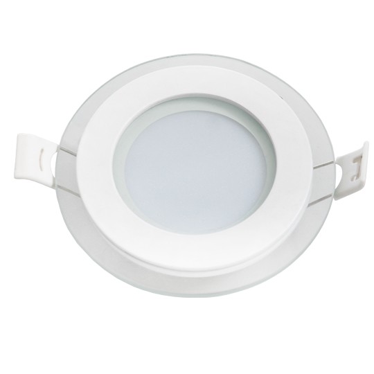 Panel LED stakleni ugradni okrugli 6W 6500K — slika 1