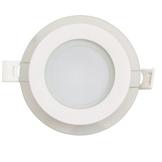 Panel LED stakleni ugradni okrugli 6W 6500K — slika 3