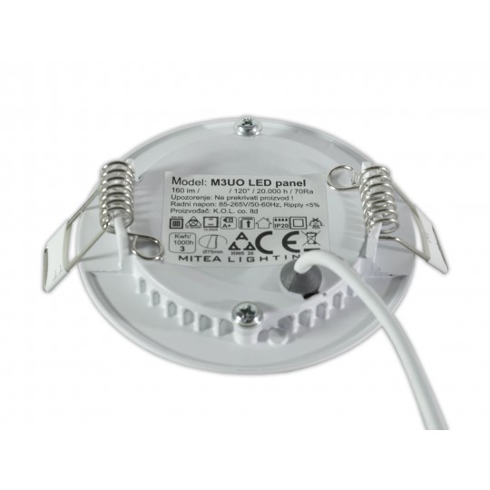 Panel LED ugradni okrugli 3W 3000K — slika 3