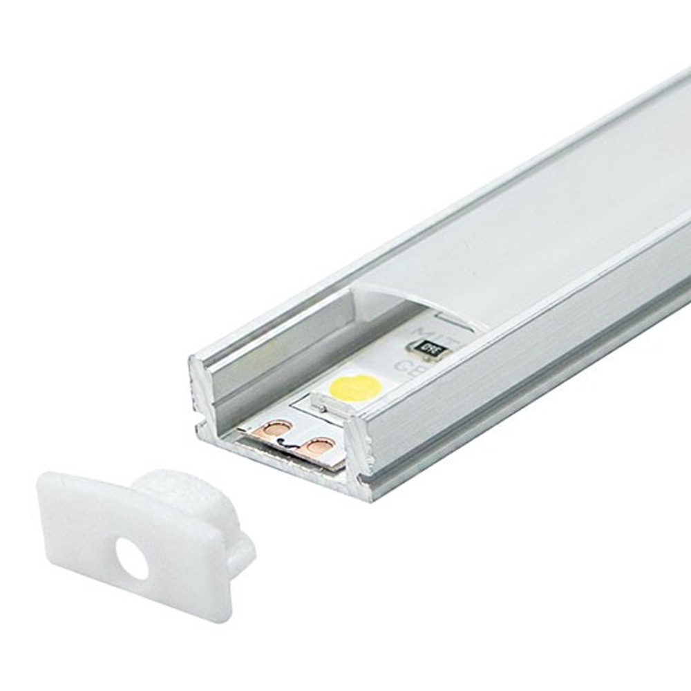 Aluminijumski profil za LED trake plitki M509 nadgradni 2000x17.4x7mm set sa difuzerom — slika 1