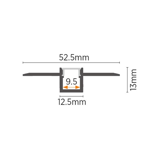 Aluminijumski profil MA639 za LED trake set sa difuzorom 52.5x13x2000 mm rigips ugradni — slika 2