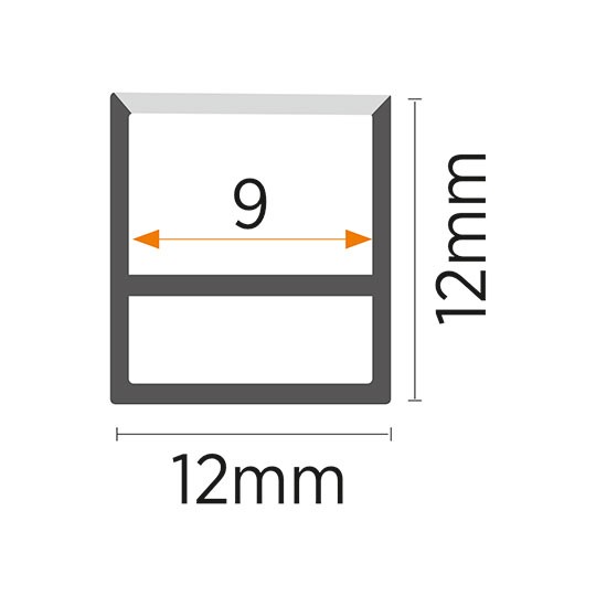 Profil silikonski za neon trake 12x12mm sa difuzerom 10m — slika 2