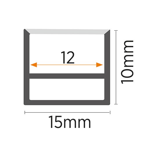 Profil silikonski za neon trake 15x10mm sa difuzerom 10m — slika 2