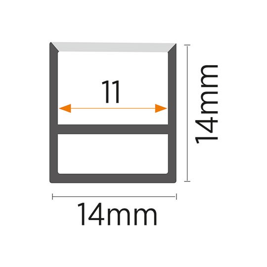 Profil silikonski za neon trake 14x14mm sa difuzerom 10m — slika 3