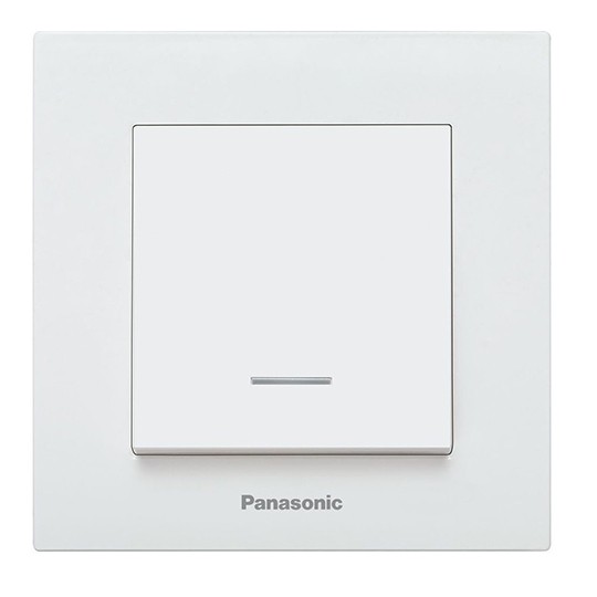 Prekidač Panasonic obični sa tinjalicom beli vijčani 10A 250V WKTC0002-2WH EU4 Karre Plus — slika 1