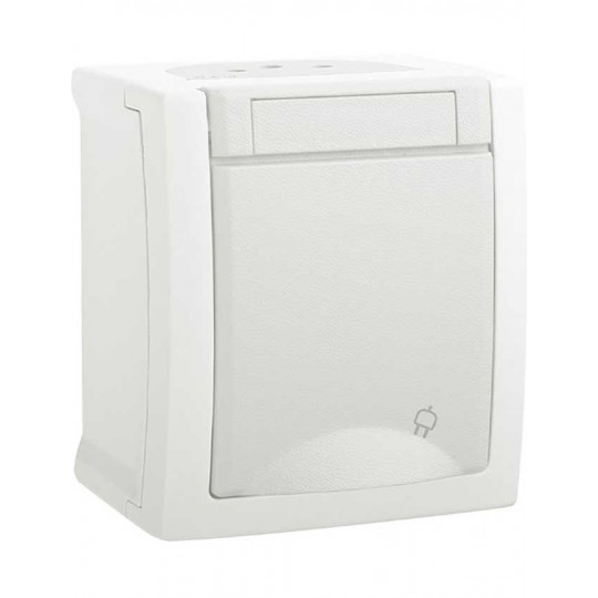 Utičnica nadgradna Panasonic sa poklopcem II OG BIJELA 16A 250V IP55 WPTC4212-2WH EU2 PACIFIC — slika 1