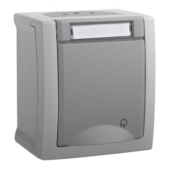 Utičnica nadgradna Panasonic sa poklopcem II OG SIVA 16A 250V IP55 WPTC4212-2WH EU2 PACIFIC — slika 1