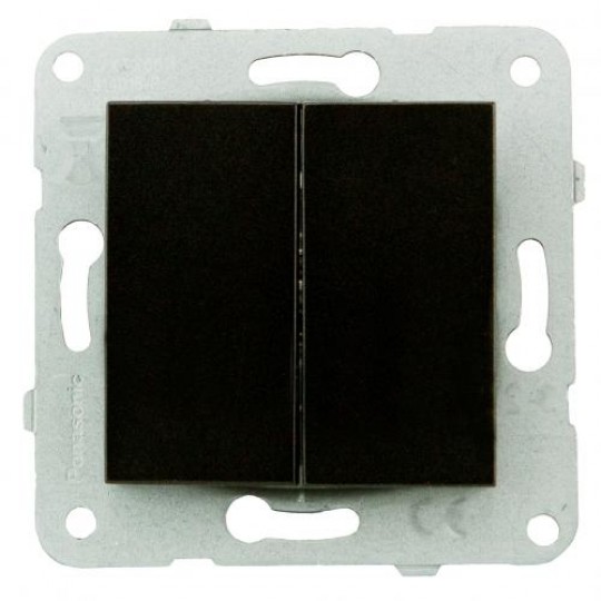 Prekidač Panasonic serijski crni vijčani10A 250V WKTT0009-2BL EU4 Karre Plus — slika 1