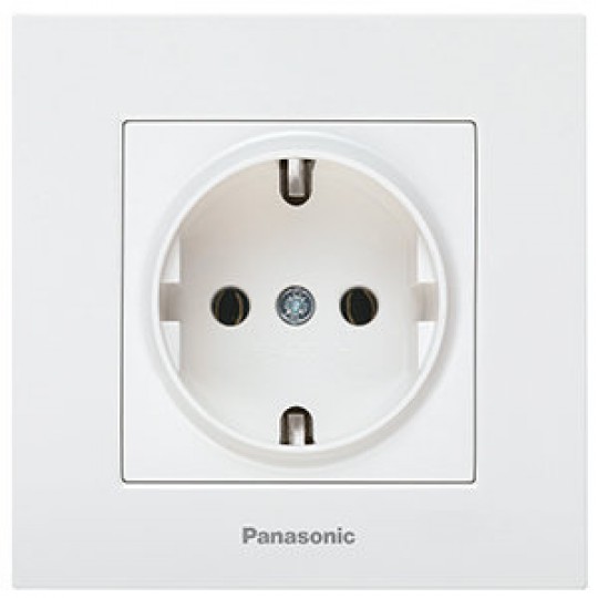 Panasonic šuko priključnica II bela vijčana 16A 250V WKTC0202-2WH EU4 Karre Plus — slika 1