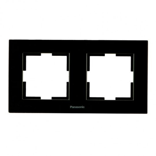 Okvir Panasonic  crni dvostruki horizontalni WKTF0802-2BL EU4, Karre Plus — slika 1