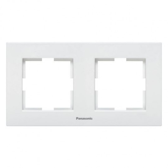 Okvir Panasonic  beli dvostruki horizontalni WKTF0802-2WH EU4, Karre Plus — slika 1