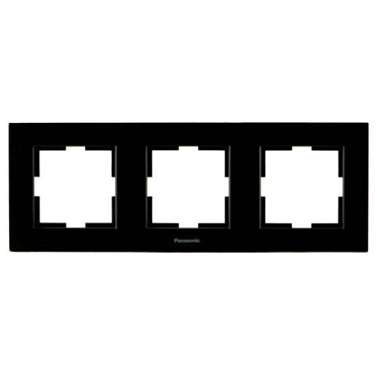Okvir Panasonic  crni trostruki horizontalni WKTF0803-2BL EU4, Karre Plus — slika 1