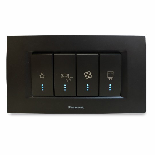 Indikator kupatilski  sa indik  Panasonic 4M crni horizontalni kupatilski indikator. WT9(WVTT40025BL)-EU2 Thea Modular — slika 1