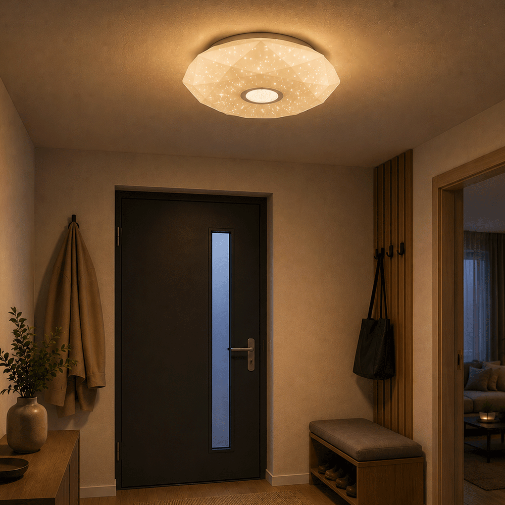 Plafonjera LED hrom prsten 40 cm 3000+4000 K — slika 2