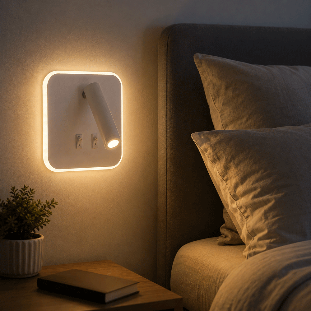 Lampa LED zidna usmjeravajuća 11+3W 3000K 2 prekidača bijela — slika 2