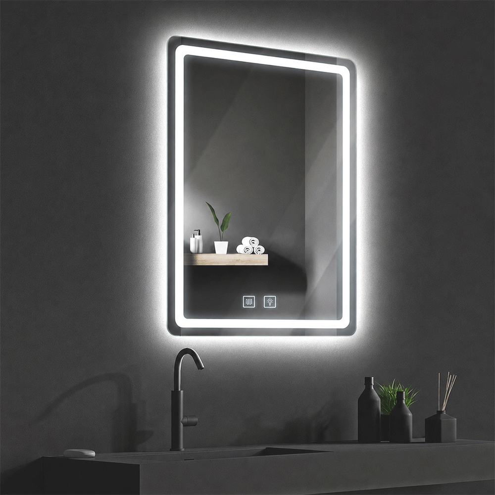 Ogledalo LED 60x80 cm sa svjetlom i grijačem — slika 1
